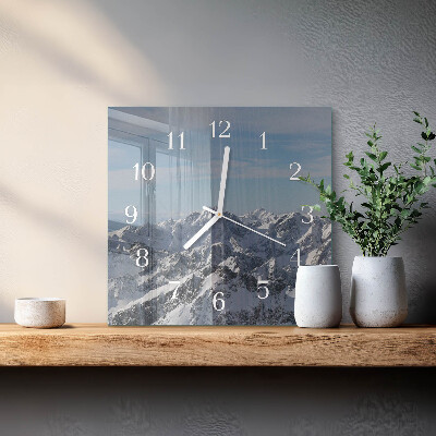 Square wall clock Mountains
