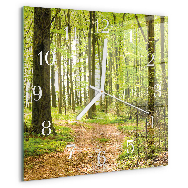Square wall clock Forest
