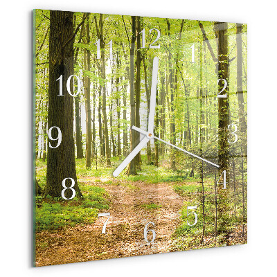 Square wall clock Forest