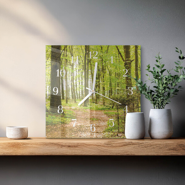 Square wall clock Forest