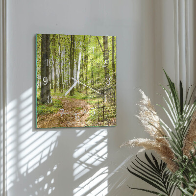 Square wall clock Forest