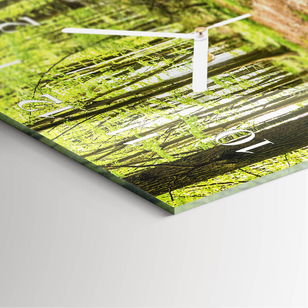 Square wall clock Forest