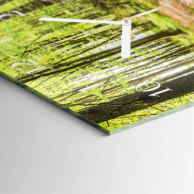 Square wall clock Forest