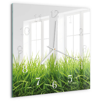 Square wall clock Grass