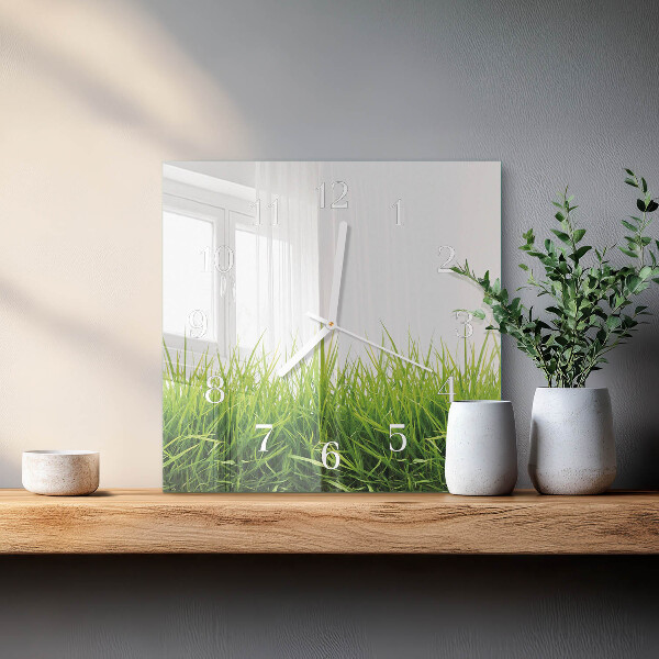 Square wall clock Grass