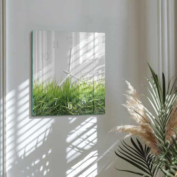Square wall clock Grass