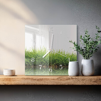 Square wall clock Grass