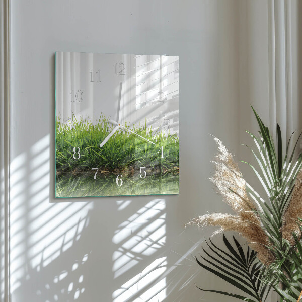 Square wall clock Grass
