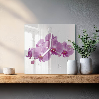 Square wall clock Orchid