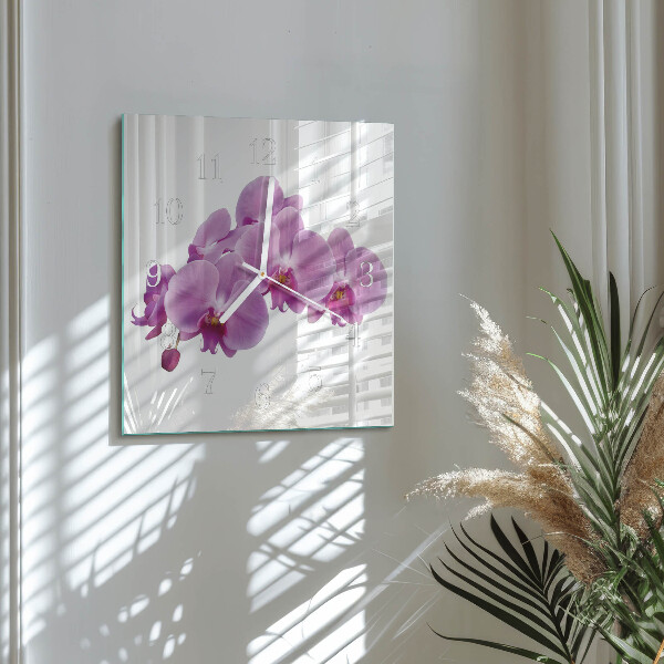 Square wall clock Orchid