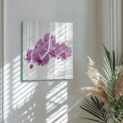 Square wall clock Orchid