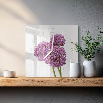 Square wall clock Flower