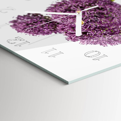 Square wall clock Flower
