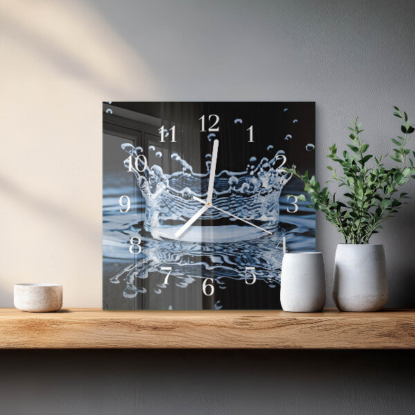 Square wall clock Water