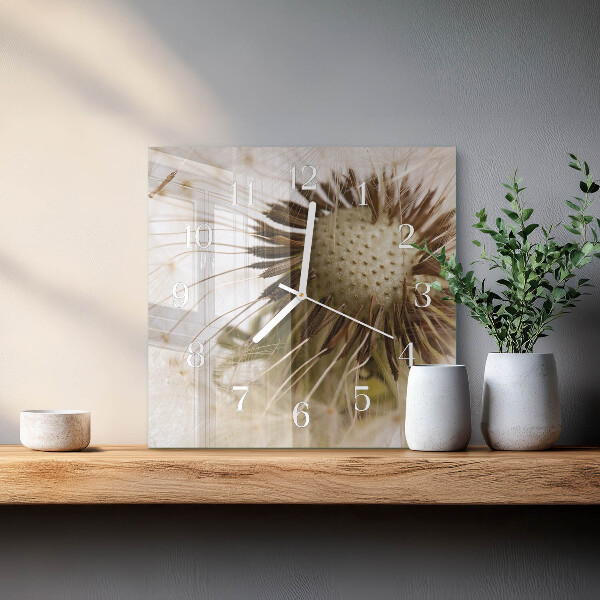 Square wall clock Dandelion