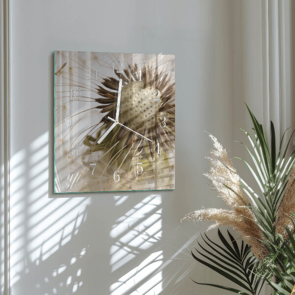 Square wall clock Dandelion