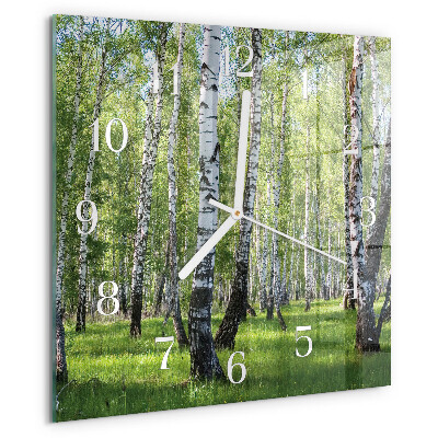 Square wall clock Birch Forest