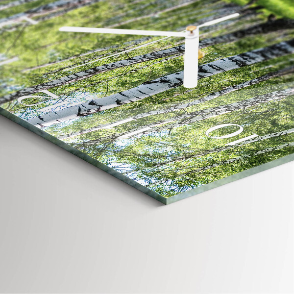 Square wall clock Birch Forest