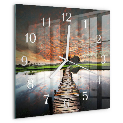 Square wall clock Meadow Bridge
