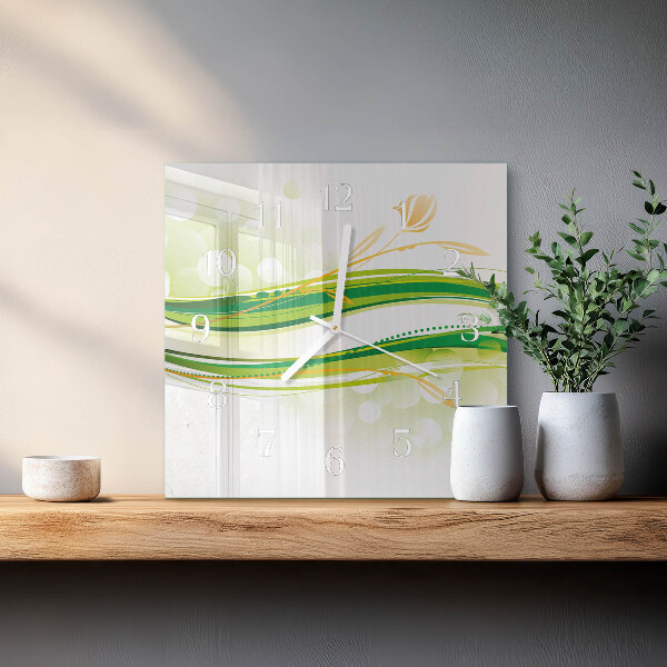 Square wall clock Abstract Lines
