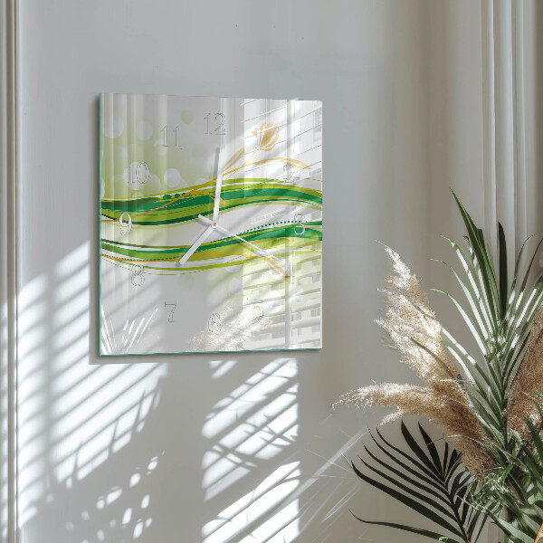 Square wall clock Abstract Lines