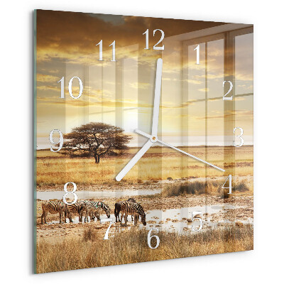 Square wall clock Zebras