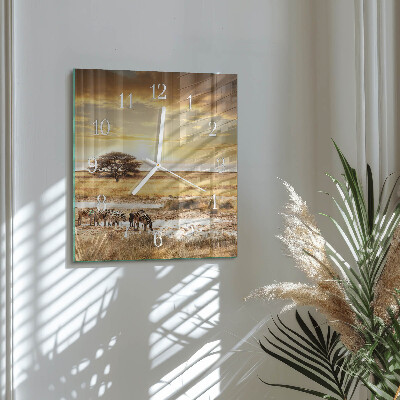 Square wall clock Zebras
