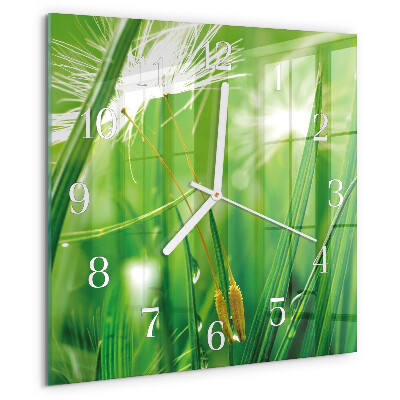 Square wall clock Grass