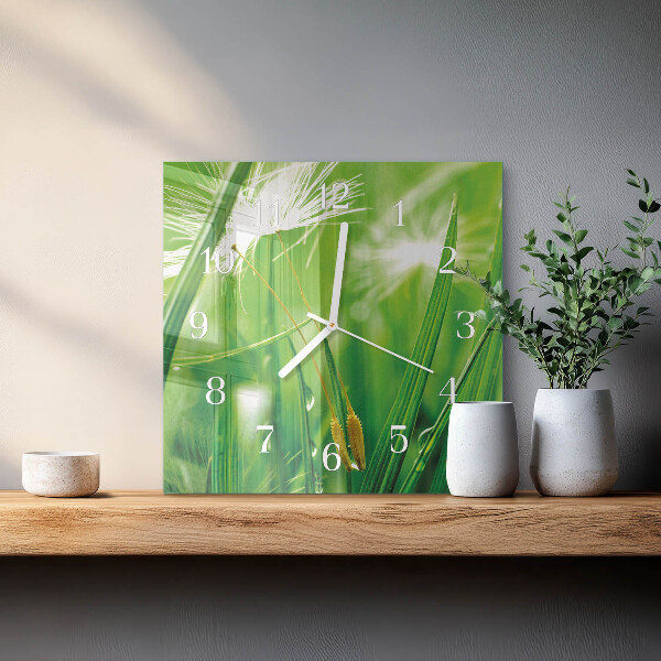Square wall clock Grass