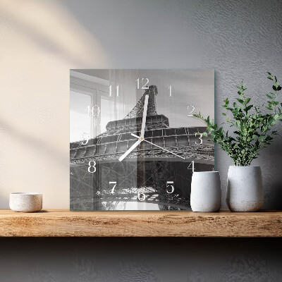 Square wall clock Eiffel Tower Paris