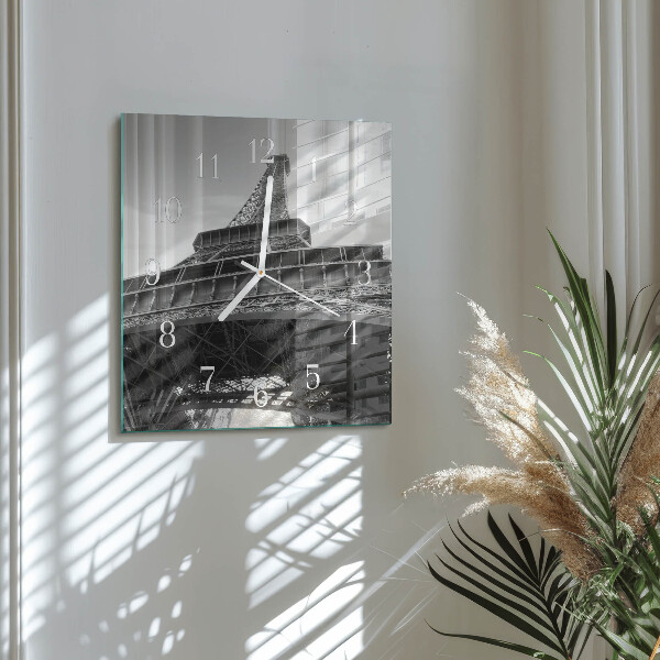 Square wall clock Eiffel Tower Paris