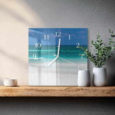 Square wall clock Beach Sea