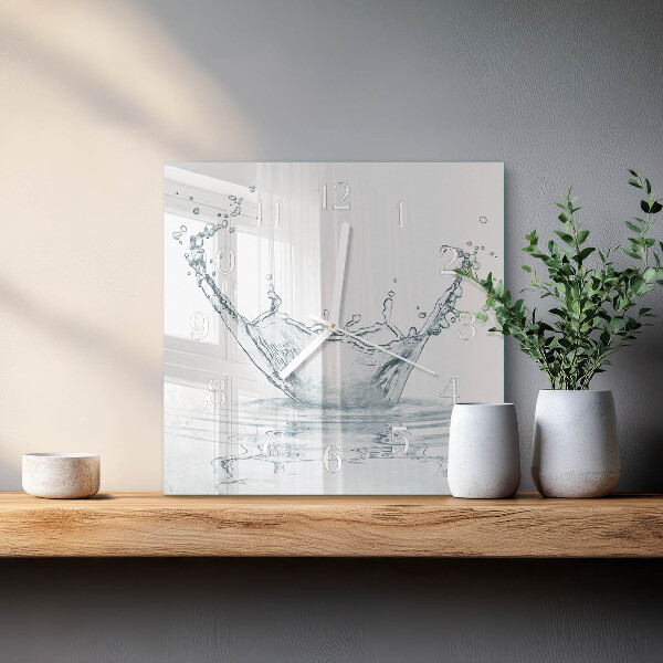 Square wall clock Water