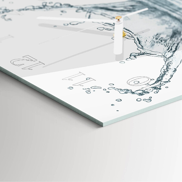 Square wall clock Water