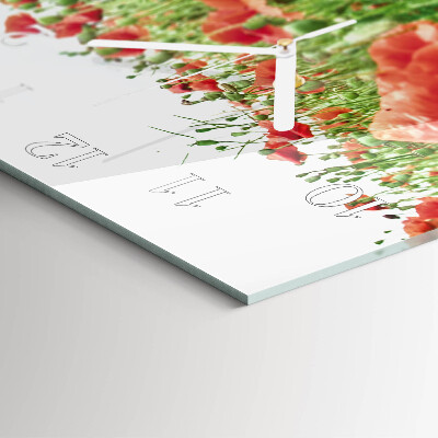 Square wall clock Poppies