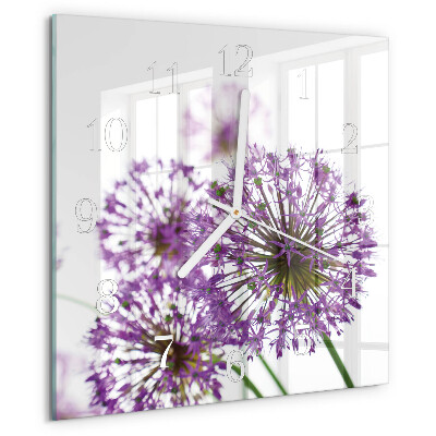 Square wall clock Flower