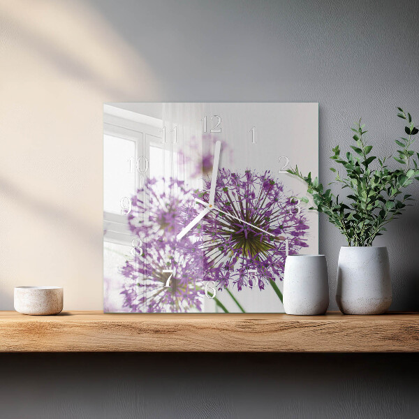 Square wall clock Flower