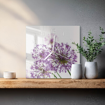 Square wall clock Flower