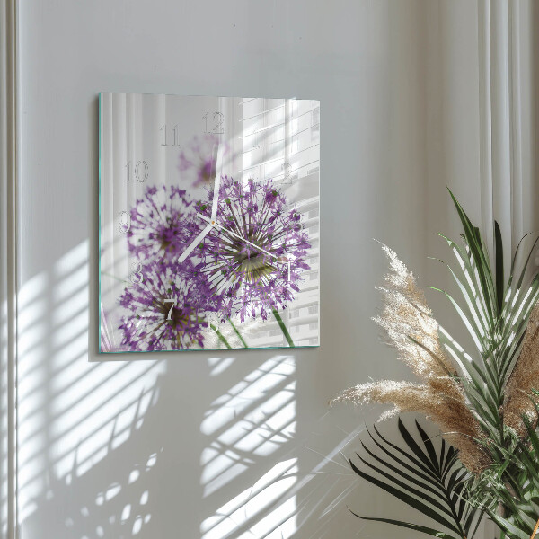 Square wall clock Flower