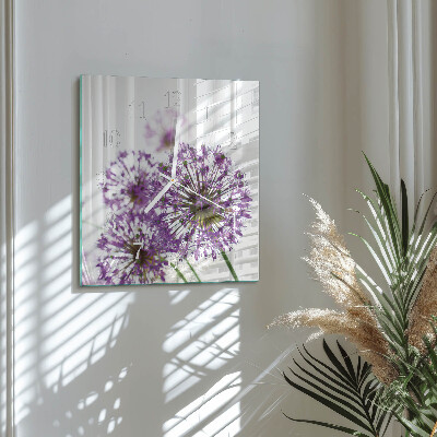 Square wall clock Flower