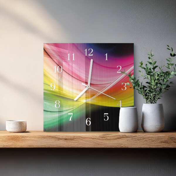 Square wall clock Abstract Lines