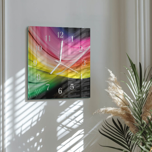 Square wall clock Abstract Lines