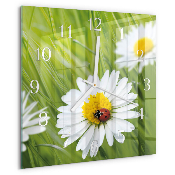 Square wall clock Daisies