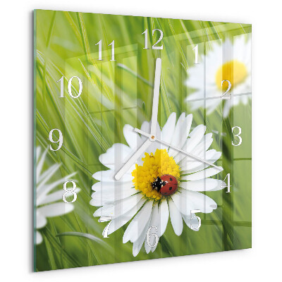 Square wall clock Daisies
