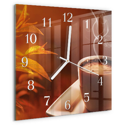Square wall clock Coffee