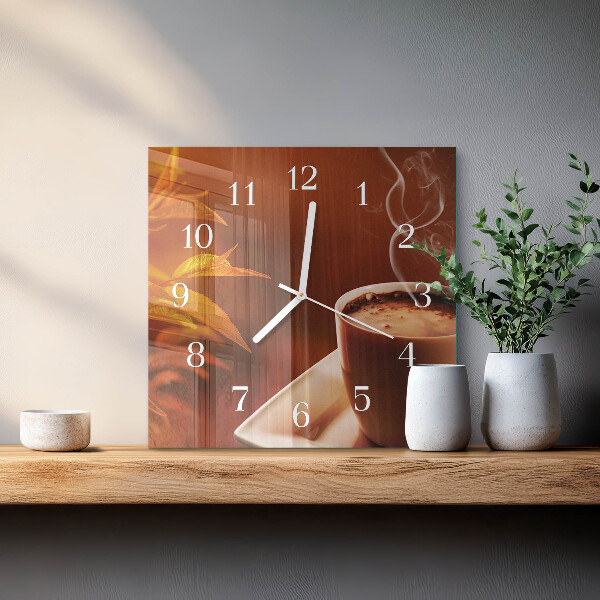 Square wall clock Coffee