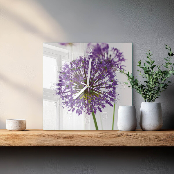 Square wall clock Flower