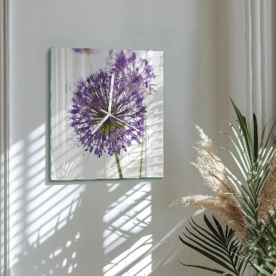 Square wall clock Flower
