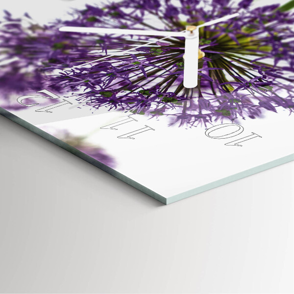 Square wall clock Flower