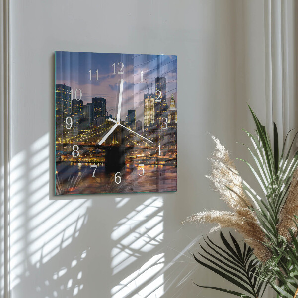Square wall clock Horizontal Bridge